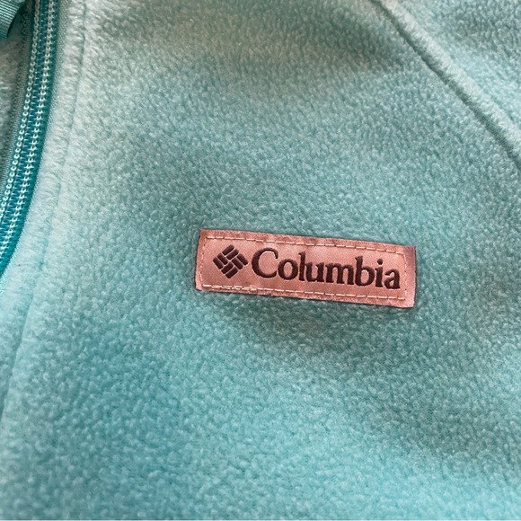 Columbia Full Zipper Fleece Jacket Girls Bright Sky Blue Size Large 14/16 - Picture 7 of 12